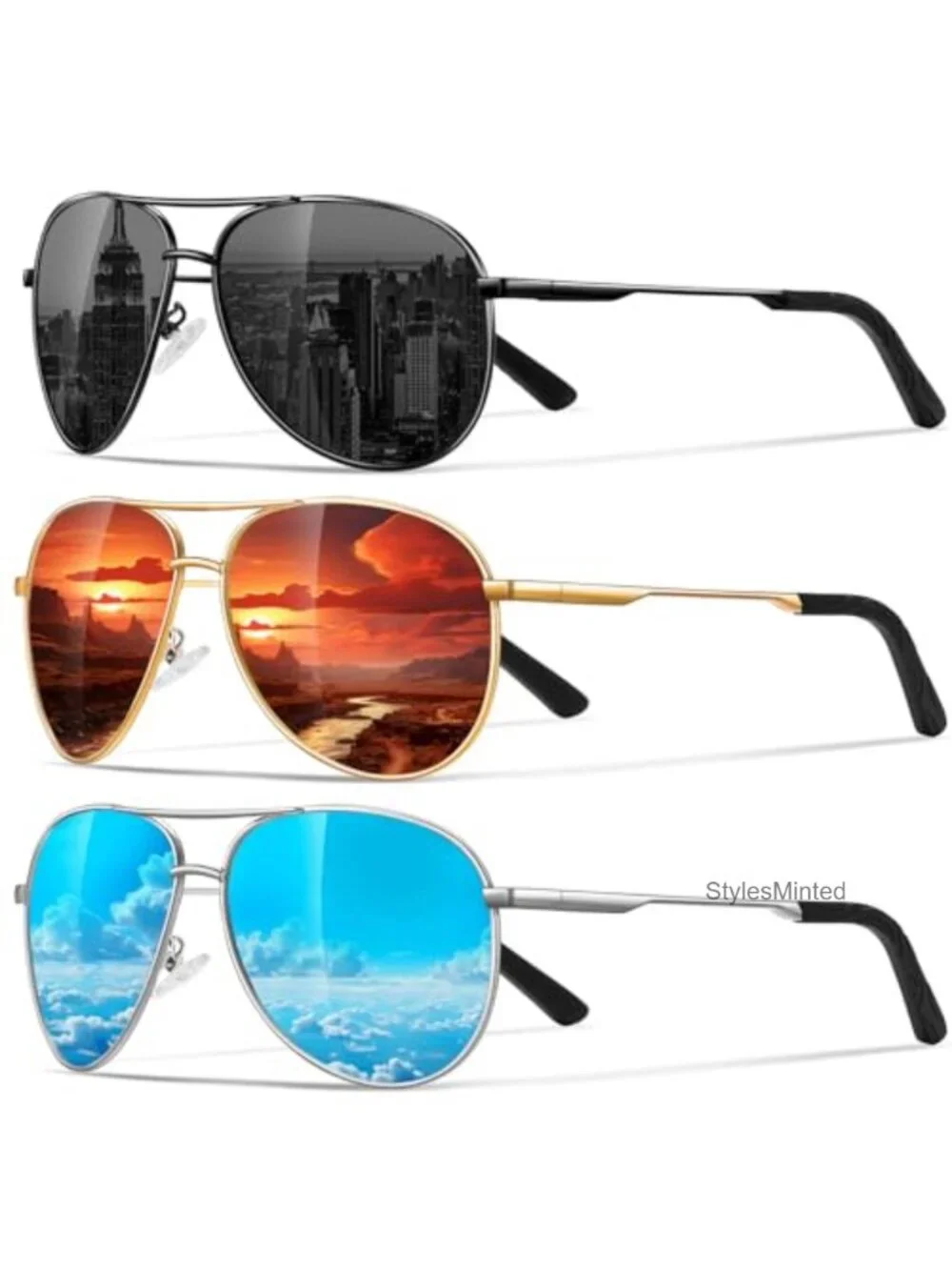 Polarized Aviator Sunglasses for Driving Fishing UV Protection